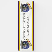 Afstuderen van wereldklasse - Pet en Golden Diplom Spandoek (Verticaal)