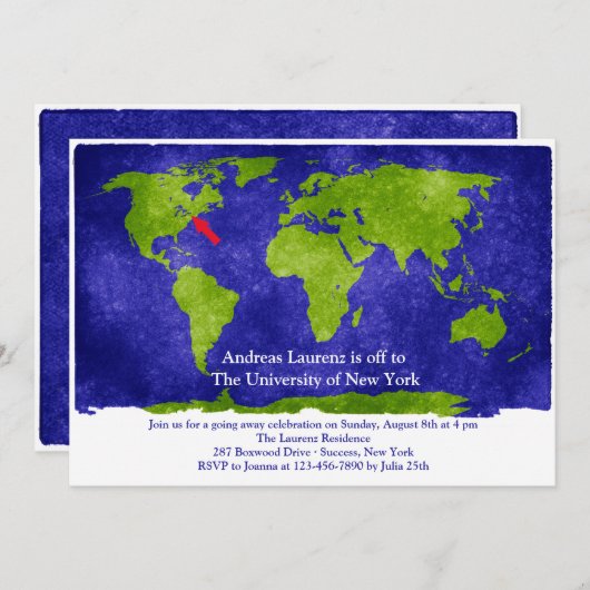 Afstuderen van Wereldstudies/Voortijdige uitnodigi Kaart (Voorkant / Achterkant)