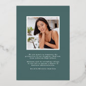 Afstuderen van White Floral Greenery Folie Uitnodiging (Achterkant)
