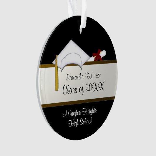 Afstuderen van wit Pet AcrylOrnament Ornament (voorkant)