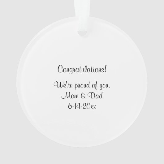 Afstuderen van wit Pet AcrylOrnament Ornament (achterkant)