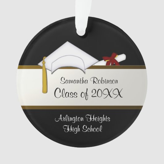 Afstuderen van wit Pet AcrylOrnament Ornament (voorkant)