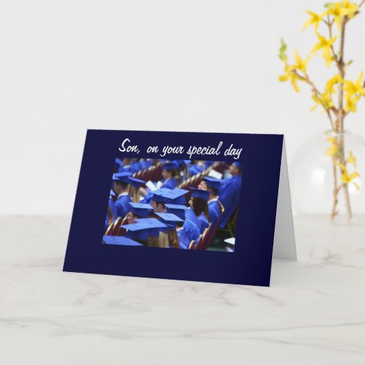 AFSTUDEREN VAN ZOON GEFELICITEERD KAART (Gele Bloem)