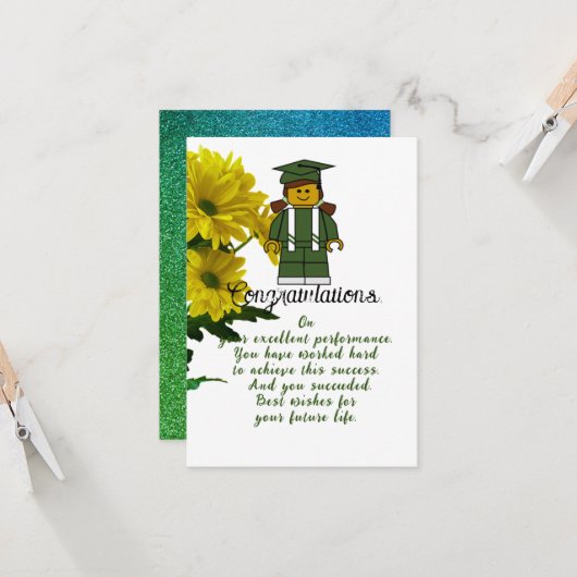 Afstuderen van zuster kaart (Voorkant / Achterkant in situ)