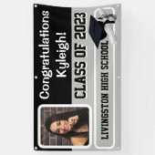 Afstuderen van zwarte en grijze vinyl spandoek (Verticaal)