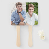 Afstuderen ventilator Afstuderen twee grote foto's Handwaaier (Voorkant en achterkant)