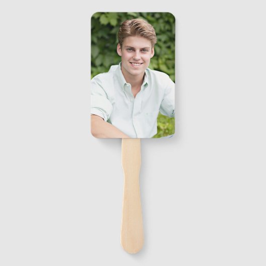 Afstuderen ventilator Afstuderen twee grote foto's Handwaaier (Achterkant)