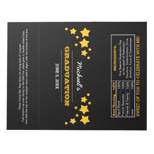 Afstuderen Ventilator Stars XL Snoep Wrappers Noti Notitieblok (Voorkant)