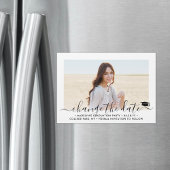 Afstuderen Verander de Datum Chic Foto Uitstel Magnetische Uitnodiging