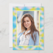 Afstuderen Verjaardag Een foto Blue Tie Dye Party Kaart (Achterkant)