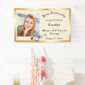 Afstuderen, Verpleegkundige, Goudfolie, Douanefoto Spandoek (Insitu)