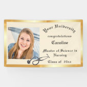 Afstuderen, Verpleegkundige, Goudfolie, Douanefoto Spandoek (Horizontaal)