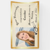 Afstuderen, Verpleegkundige, Goudfolie, Douanefoto Spandoek (Verticaal)