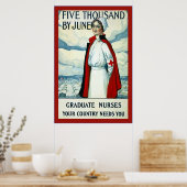 Afstuderen verpleegkundigen ~  verpleegster poster (Keuken)