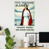 Afstuderen verpleegkundigen ~  WW1-Poster Poster (Thuiskantoor)