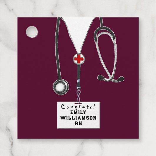 Afstuderen verpleegschool bedankjes labels (Voorkant)