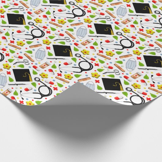 Afstuderen verpleegschool cadeaupapier (Hoek)