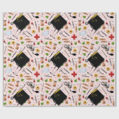 Afstuderen verpleegschool cadeaupapier (Vlak)