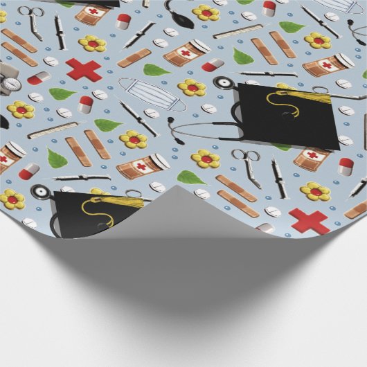 Afstuderen verpleegschool cadeaupapier (Hoek)