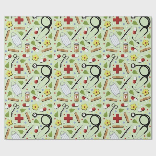 Afstuderen verpleegschool cadeaupapier (Vlak)