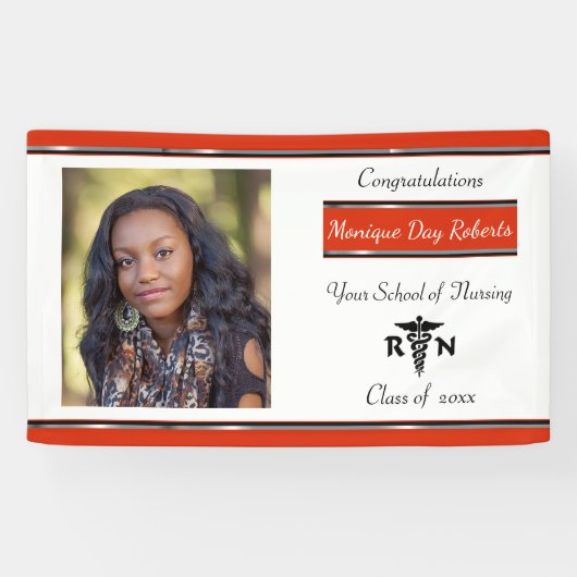 Afstuderen, Verpleegschool, Caduceus, Aangepast Spandoek (Horizontaal)