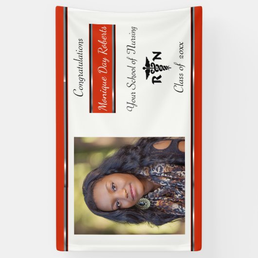 Afstuderen, Verpleegschool, Caduceus, Aangepast Spandoek (Verticaal)