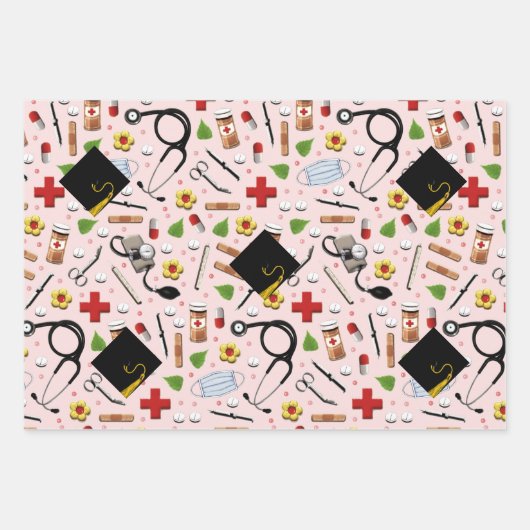 Afstuderen verpleegschool inpakpapier vel (Voorkant 2)