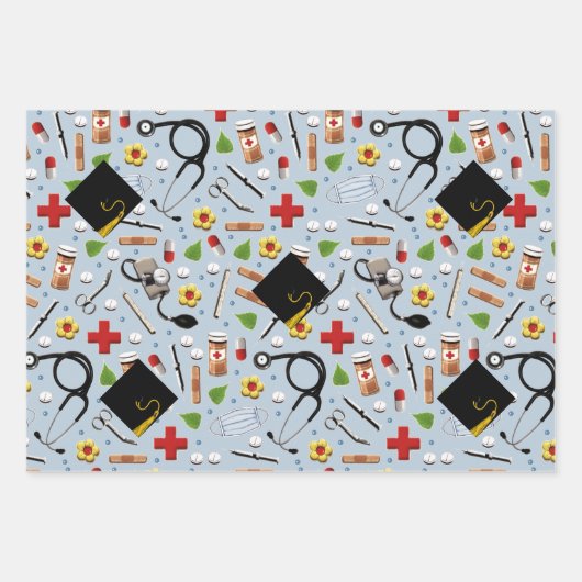 Afstuderen verpleegschool inpakpapier vel (Voorkant)