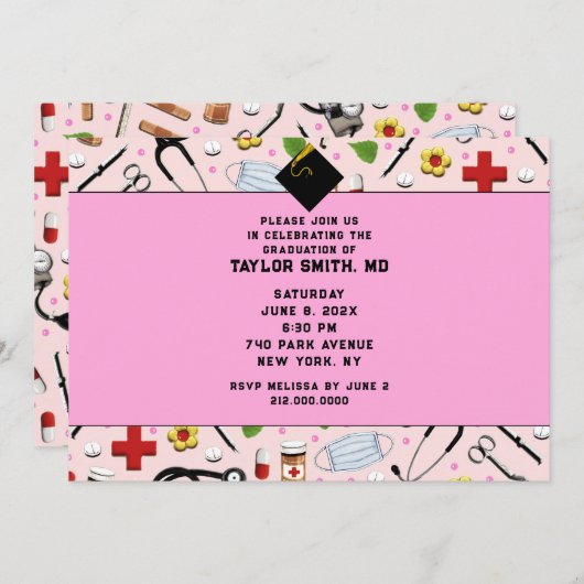 Afstuderen verpleegschool kaart (Voorkant / Achterkant)