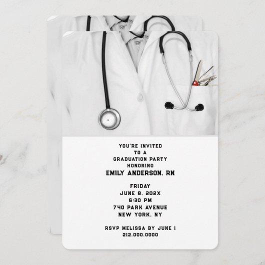 Afstuderen verpleegschool kaart (Voorkant / Achterkant)