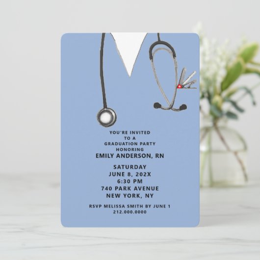 Afstuderen verpleegschool kaart (Staand voorkant)