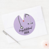 Afstuderen verpleegschool ronde sticker (Envelop)