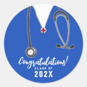 Afstuderen verpleegschool ronde sticker (Voorkant)