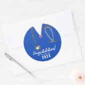 Afstuderen verpleegschool ronde sticker (Envelop)