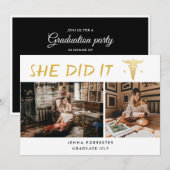 Afstuderen verpleegschool Ze deed het scriptfoto Kaart (Voorkant / Achterkant)