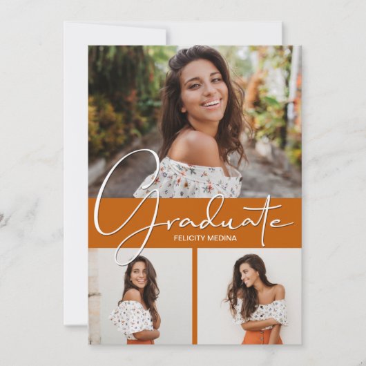 Afstuderen Verticaal 3 Foto-Afstuderen Aankondiging (Voorkant)