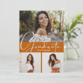 Afstuderen Verticaal 3 Foto-Afstuderen Aankondiging (Staand voorkant)