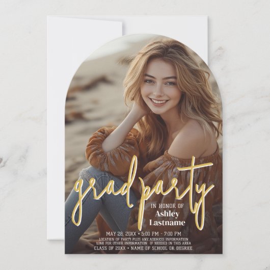 Afstuderen Verticale Foto - Afstudeerder Party Scr Kaart (Voorkant)