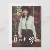 Afstuderen Verticale foto penseelhandschrift Bedankkaart (Voorkant)