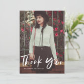 Afstuderen Verticale foto penseelhandschrift Bedankkaart (Staand voorkant)