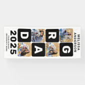 Afstuderen Vet 4 Foto Collage Modern Afstuderen Spandoek (Horizontaal)