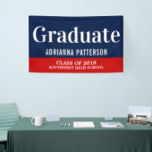 Afstuderen vet | Navy Blue Red Spandoek (Beurs)