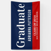 Afstuderen vet | Navy Blue Red Spandoek (Verticaal)
