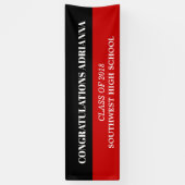 Afstuderen vet script gelukt zwart rood spandoek (Verticaal)