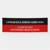 Afstuderen vet script gelukt zwart rood spandoek (Horizontaal)