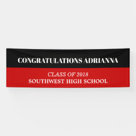 Afstuderen vet script gelukt zwart rood spandoek