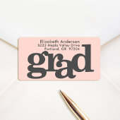 Afstuderen vet typografie chic blush roze address etiket
