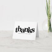 Afstuderen vet zwart-wit moderne typografie bedankkaart (Voorkant)