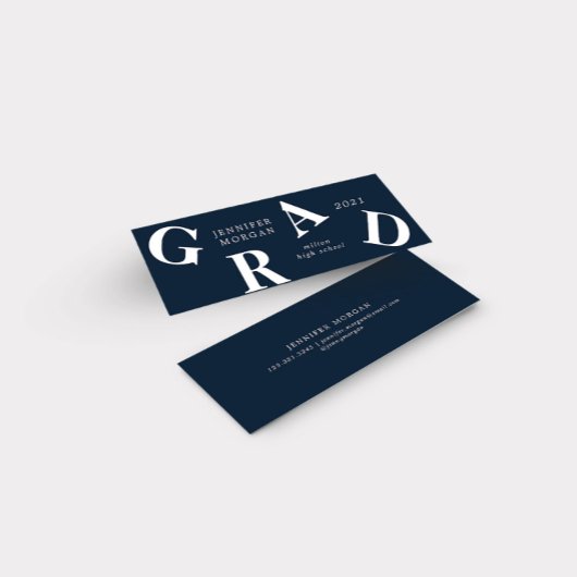 Afstuderen Vetgedrukte Letters School Kleuren Naam Mini Visitekaartje