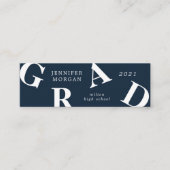 Afstuderen Vetgedrukte Letters School Kleuren Naam Mini Visitekaartje (Voorkant)